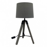 Distribuidor - Lâmpadas Diversas | Sobre Mesas Decoração | SOBREMESA JULEN 1XE27 MADERA GRIS/NEGRO 52X24X24 CM Ref: 162371028